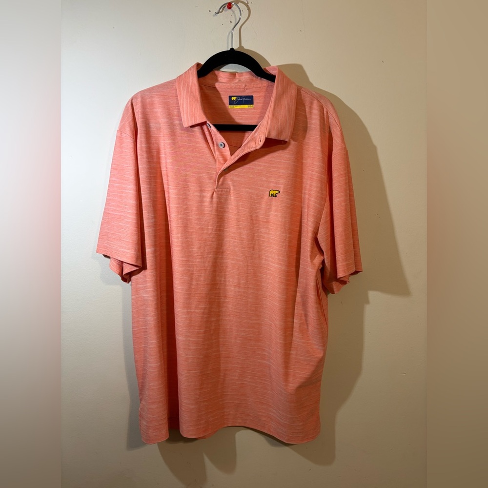 Jack Nicklaus Men’s XL Golf Polo‎ Coral Peach Short sleeve Polo Bear logo